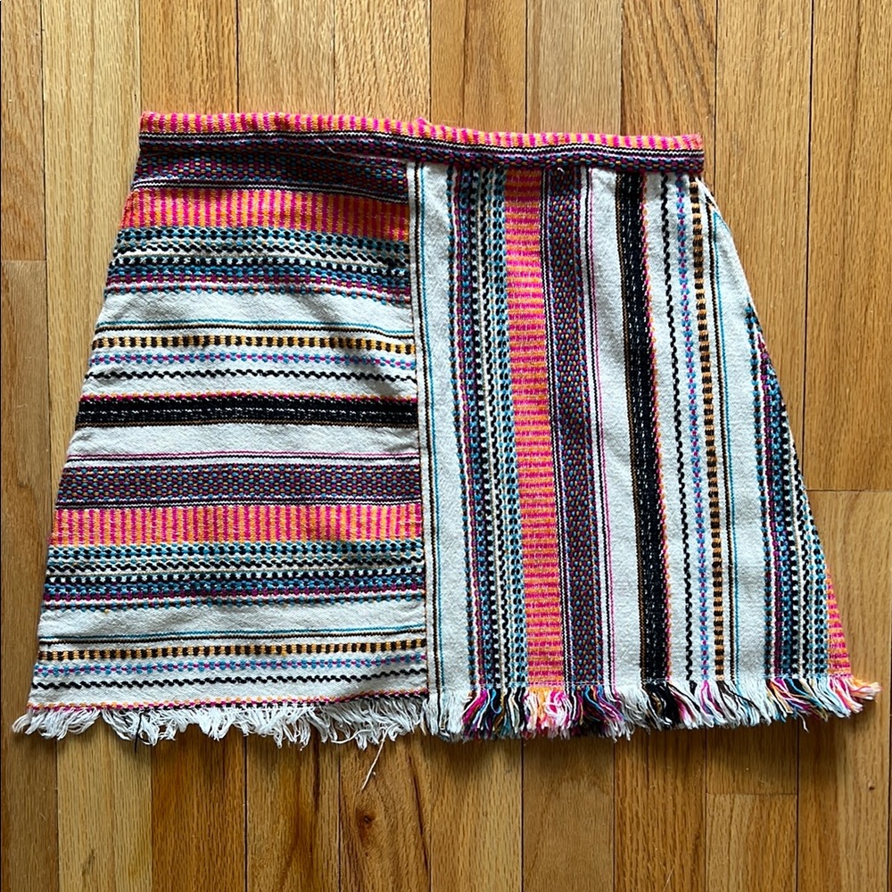 ZARA Colorful Striped Pattern Skirt